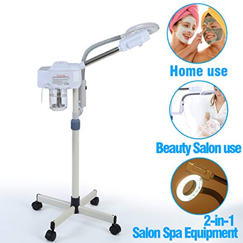 Yonntech 2 in 1 Professional Facial Steamer With 5X Magnifying Lamp Large Aro...