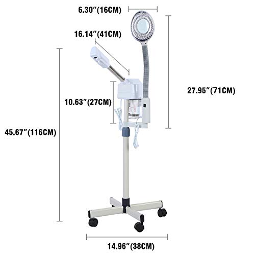 Yonntech 2 in 1 Professional Facial Steamer With 5X Magnifying Lamp Large Aro...