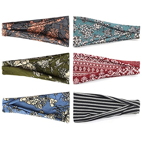 Boho Headbands For Women Fashion Wide Headband Yoga Workout Head Bands Hair A...