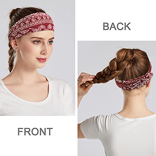 Boho Headbands For Women Fashion Wide Headband Yoga Workout Head Bands Hair A...