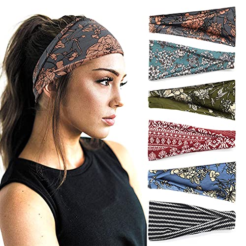 Boho Headbands For Women Fashion Wide Headband Yoga Workout Head Bands Hair A...