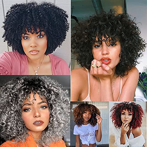 YOO Afro Kinky Curly Hair Topper Synthetic Top hairpiece Closure Hair 3 Clips...