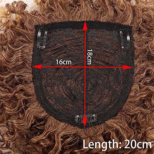 YOO Afro Kinky Curly Hair Topper Synthetic Top hairpiece Closure Hair 3 Clips...