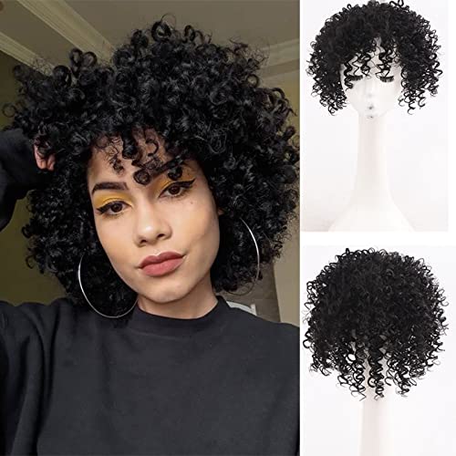 YOO Afro Kinky Curly Hair Topper Synthetic Top hairpiece Closure Hair 3 Clips...