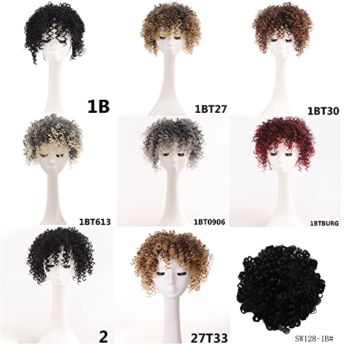 YOO Afro Kinky Curly Hair Topper Synthetic Top hairpiece Closure Hair 3 Clips...