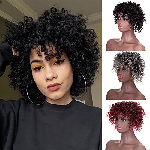 YOO Afro Kinky Curly Hair Topper Synthetic Top hairpiece Closure Hair 3 Clips...