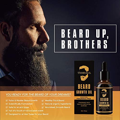 Beard Growth Oil (Grow Your Beard Fast) for Beard More Full and Thick, YOOBEA...