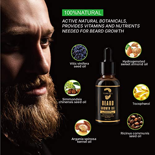 Beard Growth Oil (Grow Your Beard Fast) for Beard More Full and Thick, YOOBEA...
