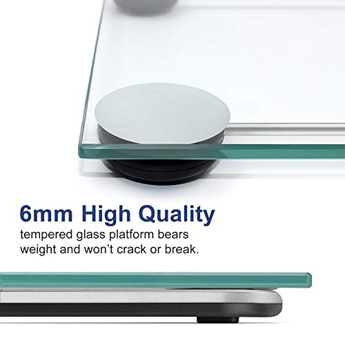 400lb / 180kg Digital Body Weight Bathroom Scale with Step-On Technology and ...