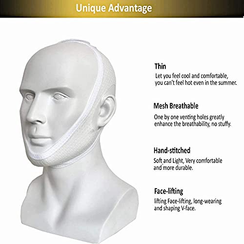 Anti Snoring Chin Strap for Cpap Users, Black & White Breathable Mesh My Stop...