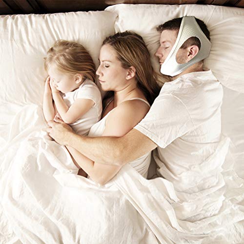 Anti Snoring Chin Strap for Cpap Users, Black & White Breathable Mesh My Stop...