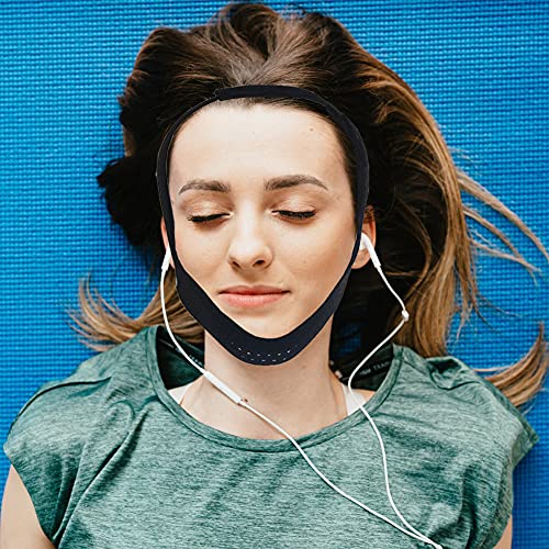 Anti Snoring Chin Strap for Cpap Users, Black & White Breathable Mesh My Stop...