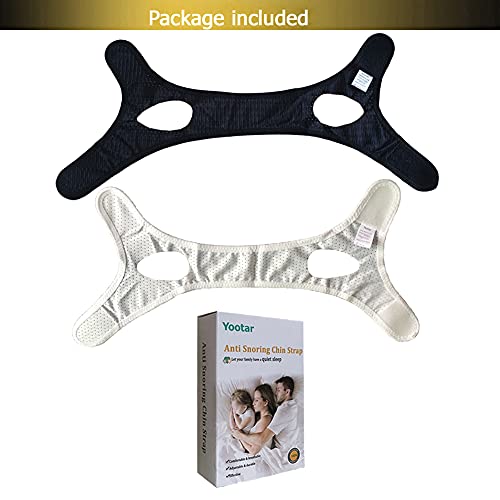 Anti Snoring Chin Strap for Cpap Users, Black & White Breathable Mesh My Stop...