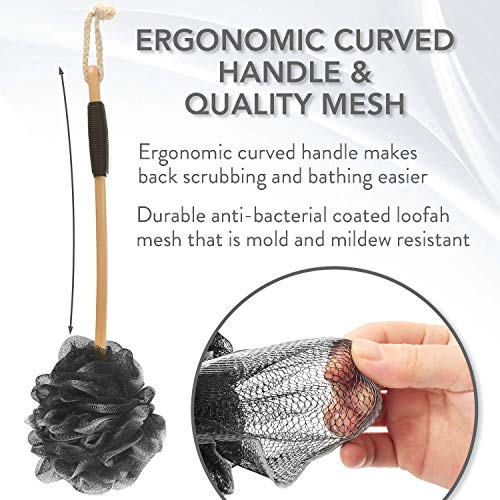 Loofah Back Scrubber | Bamboo Charcoal Infused Shower Scrubber | Bath-Sponge ...