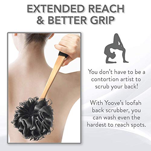 Loofah Back Scrubber | Bamboo Charcoal Infused Shower Scrubber | Bath-Sponge ...