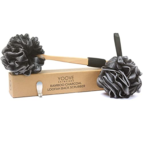 Loofah Back Scrubber | Bamboo Charcoal Infused Shower Scrubber | Bath-Sponge ...