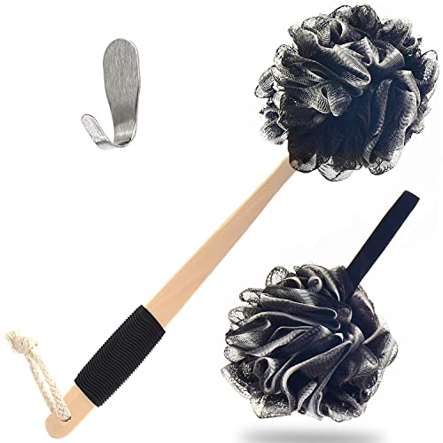 Loofah Back Scrubber | Bamboo Charcoal Infused Shower Scrubber | Bath-Sponge ...