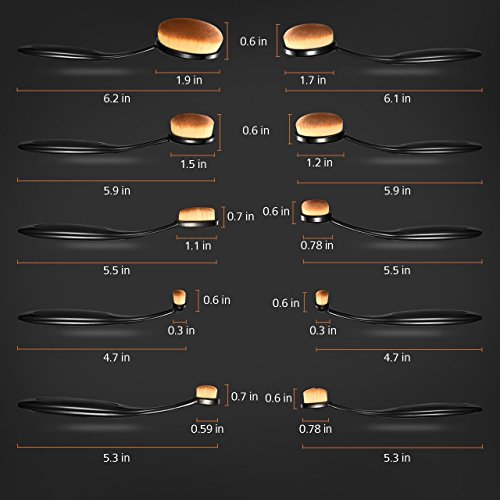 Yoseng Makeup Brush Set of 10 New Fashionable Cream Super Soft Professional O...