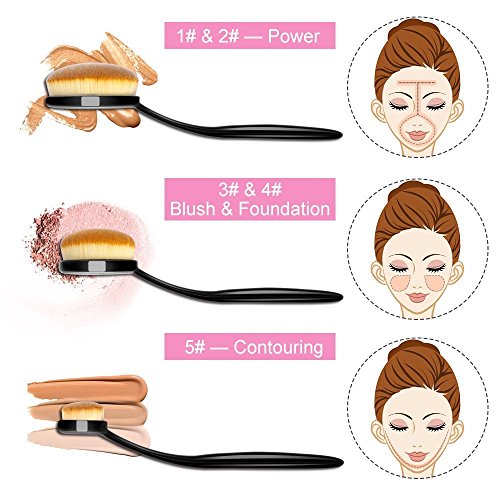 Yoseng Makeup Brush Set of 10 New Fashionable Cream Super Soft Professional O...