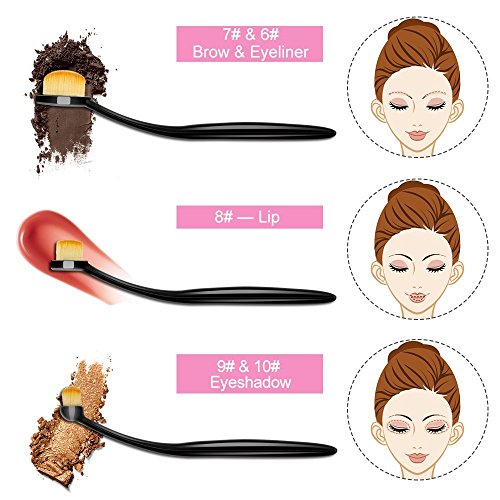 Yoseng Makeup Brush Set of 10 New Fashionable Cream Super Soft Professional O...
