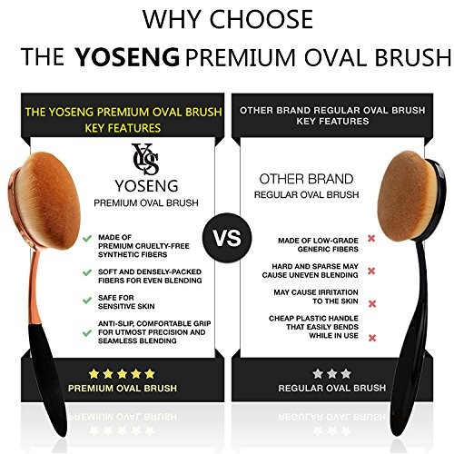 Yoseng Oval Foundation Brush Large Toothbrush makeup brushes Fast Flawless Ap...