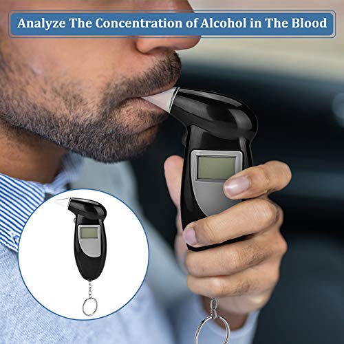 Breathalyzer with LCD Display, Digital Alcohol Breath Tester, Keychain Breath...