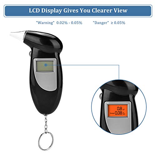 Breathalyzer with LCD Display, Digital Alcohol Breath Tester, Keychain Breath...