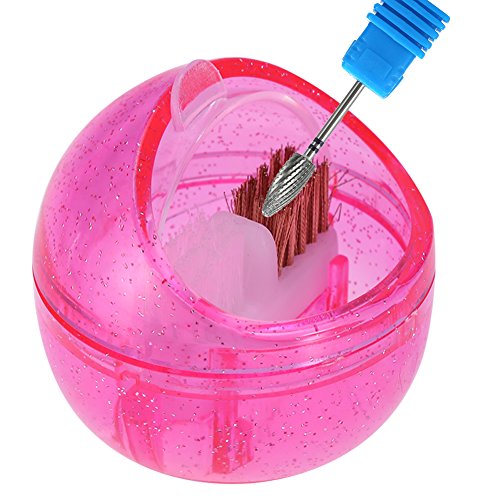 Mini Drill Bit Cleanser Box for Nail Art Drill Head Dual Clean Brush Portable...