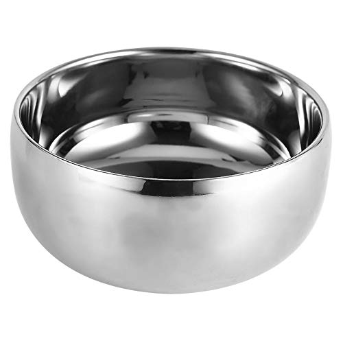 Beard Brush Shaving Brush Bowl, Men Wet Shaving Soap Mug Bowl Silver Metal Fa...