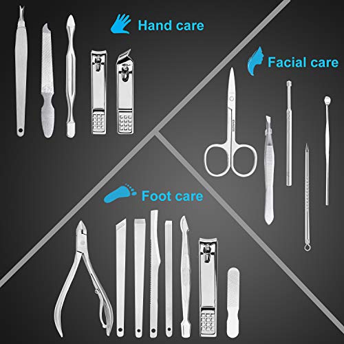 Manicure Set Nail Clippers Pedicure Kit -18 Pieces Stainless Steel Manicure K...