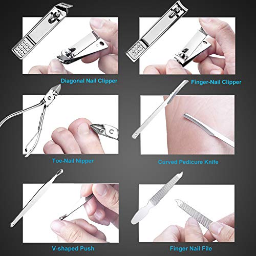 Manicure Set Nail Clippers Pedicure Kit -18 Pieces Stainless Steel Manicure K...