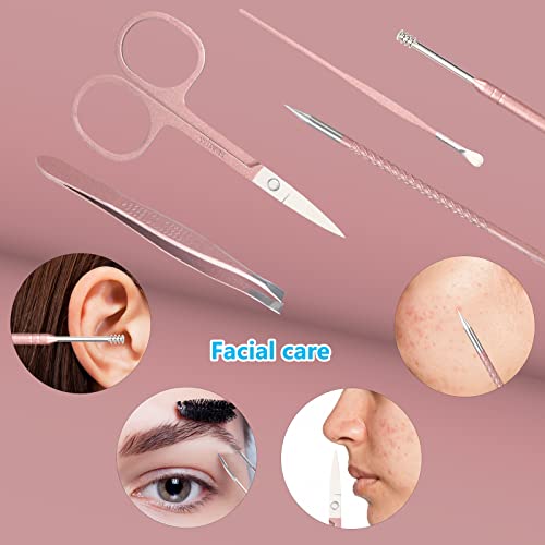 Yougai Manicure Set 18 pcs Professional Nail Clippers Pedicure Kit, Stainless...