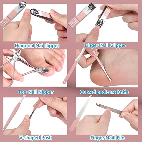Yougai Manicure Set 18 pcs Professional Nail Clippers Pedicure Kit, Stainless...