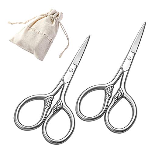 YOUGUOM Small Scissors – Stainless Steel Facial Hair Grooming Beauty Tool for...
