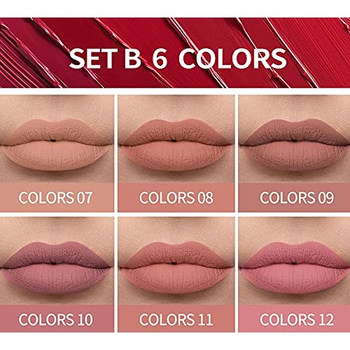 YOUNG VISION Matte Nude Liquid Lipstick Sets, Long Lasting and Waterproof Pin...