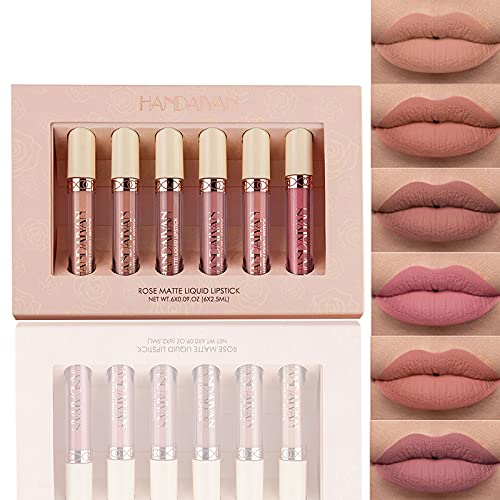 YOUNG VISION Matte Nude Liquid Lipstick Sets, Long Lasting and Waterproof Pin...