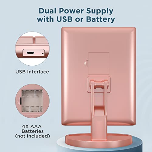 Trifold Lighted Makeup Mirror with Lights - 21Pcs Adjustable LED Lights, 2X 3...