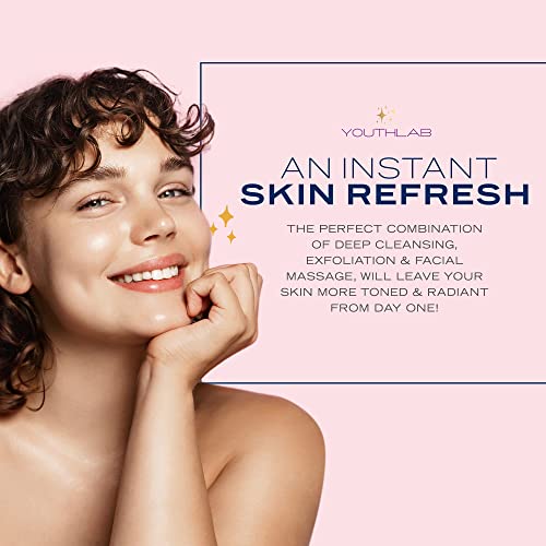 YouthLab SoniGlow, Navy, Silicone Facial Skin Cleansing Brush, Electric, Vibr...