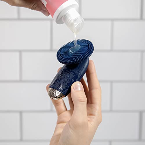 YouthLab SoniGlow, Navy, Silicone Facial Skin Cleansing Brush, Electric, Vibr...