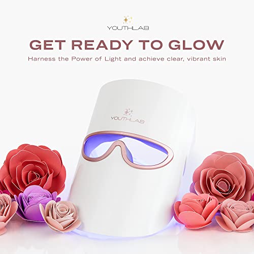 YouthLab Auralight Home 3 Color Light Face Mask (Red, Blue, Orange), Comforta...