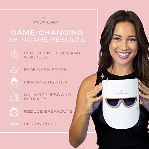 YouthLab Auralight Home 3 Color Light Face Mask (Red, Blue, Orange), Comforta...