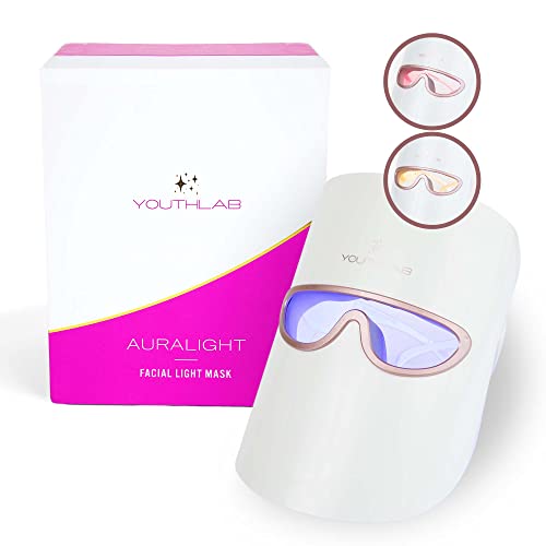 YouthLab Auralight Home 3 Color Light Face Mask (Red, Blue, Orange), Comforta...