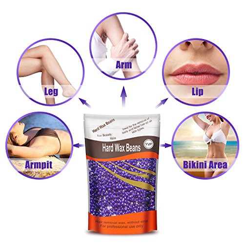 Hard Wax Beans for Painless Hair Removal, Brazilian Waxing for Face, Eyebrow,...