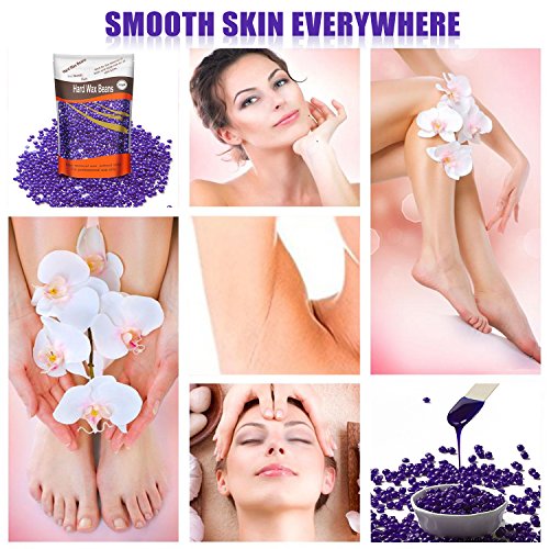 Hard Wax Beans for Painless Hair Removal, Brazilian Waxing for Face, Eyebrow,...