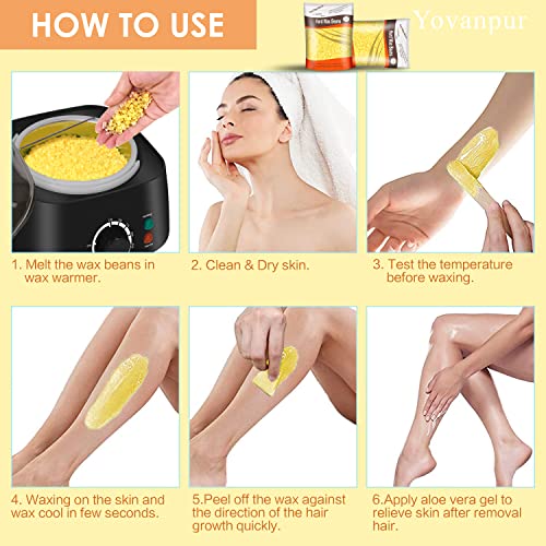 Wax Beads for Hair Removal, Yovanpur Upgraded Formula Hard Wax Beads for Braz...