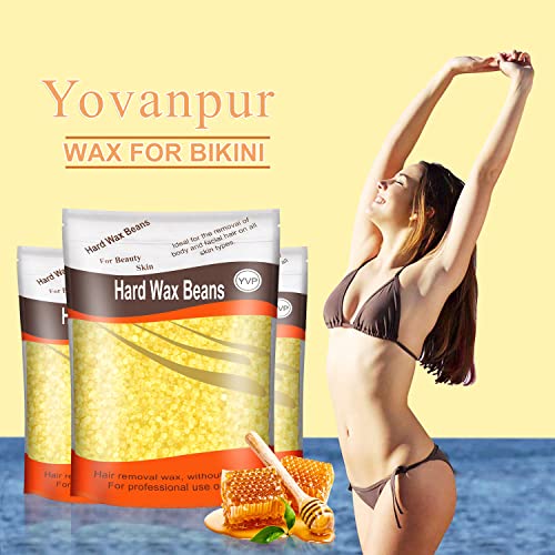 Wax Beads for Hair Removal, Yovanpur Upgraded Formula Hard Wax Beads for Braz...