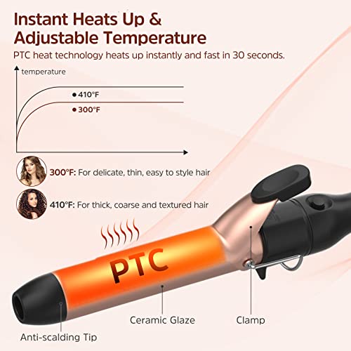 Curling Iron, 6 in 1 Curling Wand Set with Hair Straightener Brush, Professio...