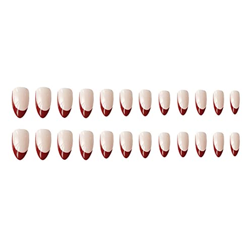 YoYoee French Press On Nails - Almond Short Fake Nails Full Coorer Acrylic Fa...