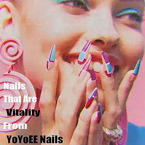 YoYoee Press on Nails French Tips Acrylic Short Fake Nails Square Full Cover ...