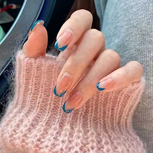 YoYoee Press on Nails French Tips Acrylic Short Fake Nails Square Full Cover ...